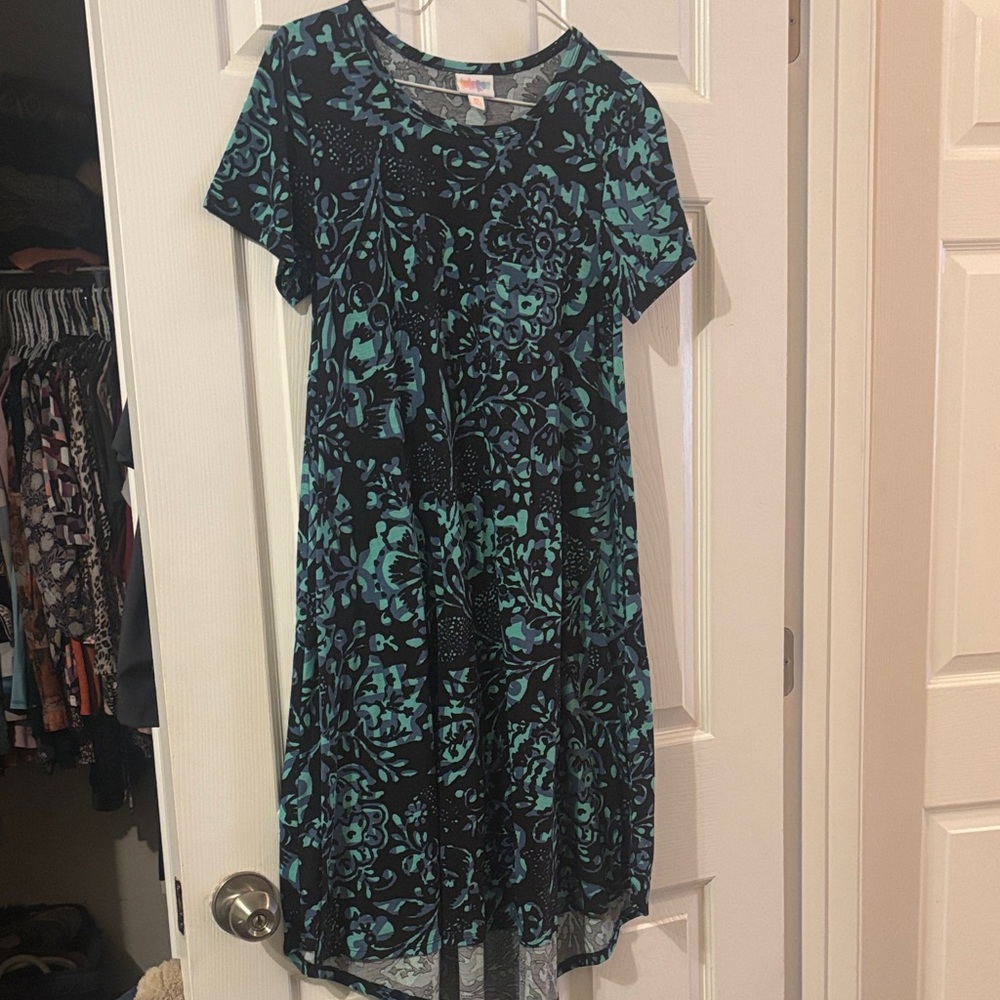 LulaRoe Floral Black and Blue Dress